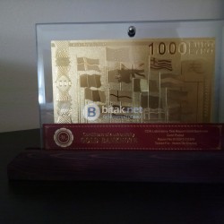 Банкноти сувенири 1000 златни евро със сертификат